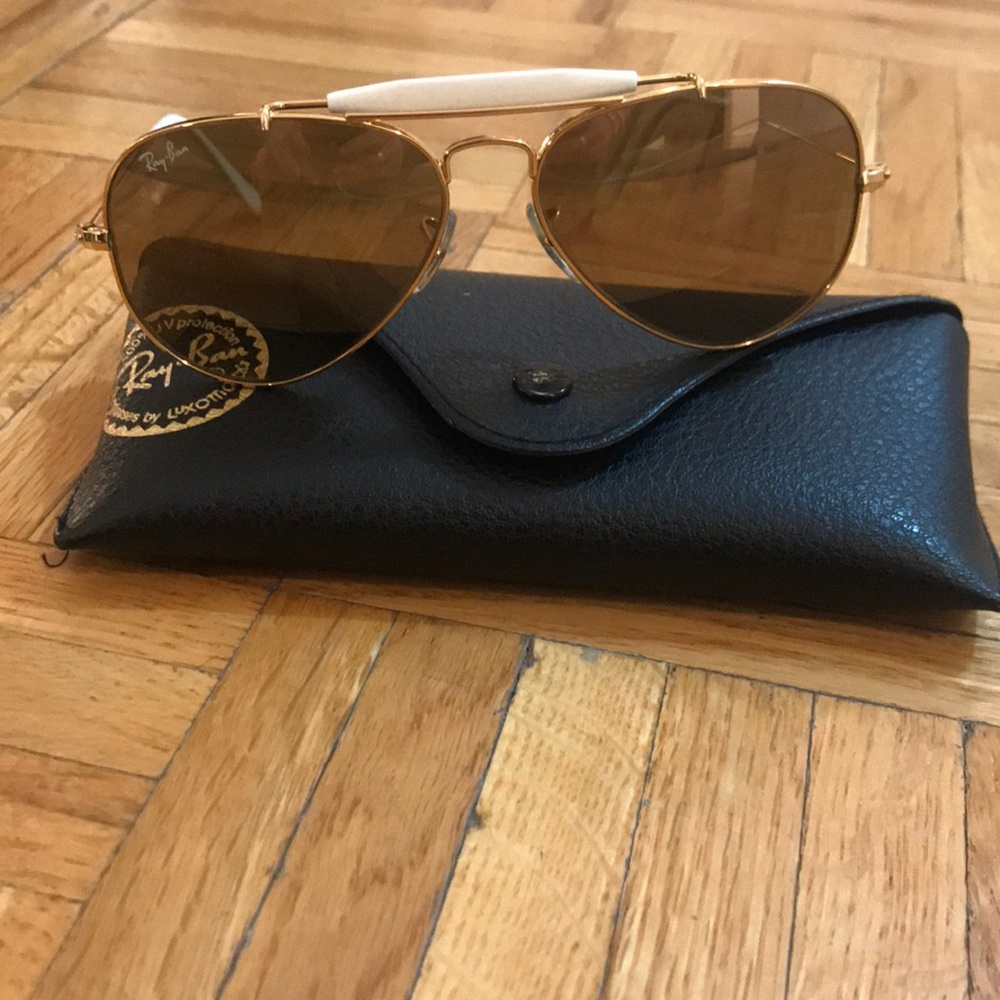 Gold with White bridge Ray-Ban Sunglasses